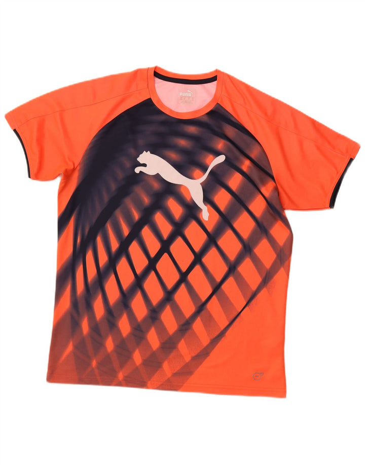 Męska koszulka z grafiką Puma, średnia, pomarańczowa kratka