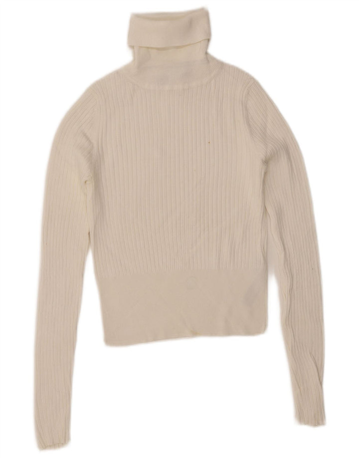 Damski sweter z golfem ZARA UK 10 Small, biała wiskoza