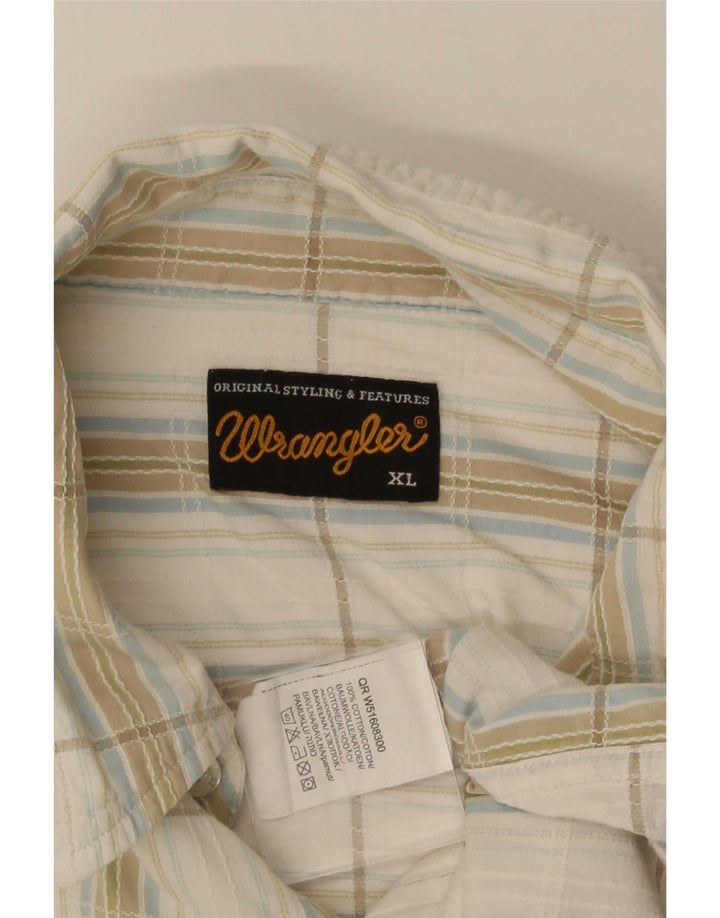Koszula męska z krótkim rękawem Wrangler XL, bawełniana, w białą kratkę