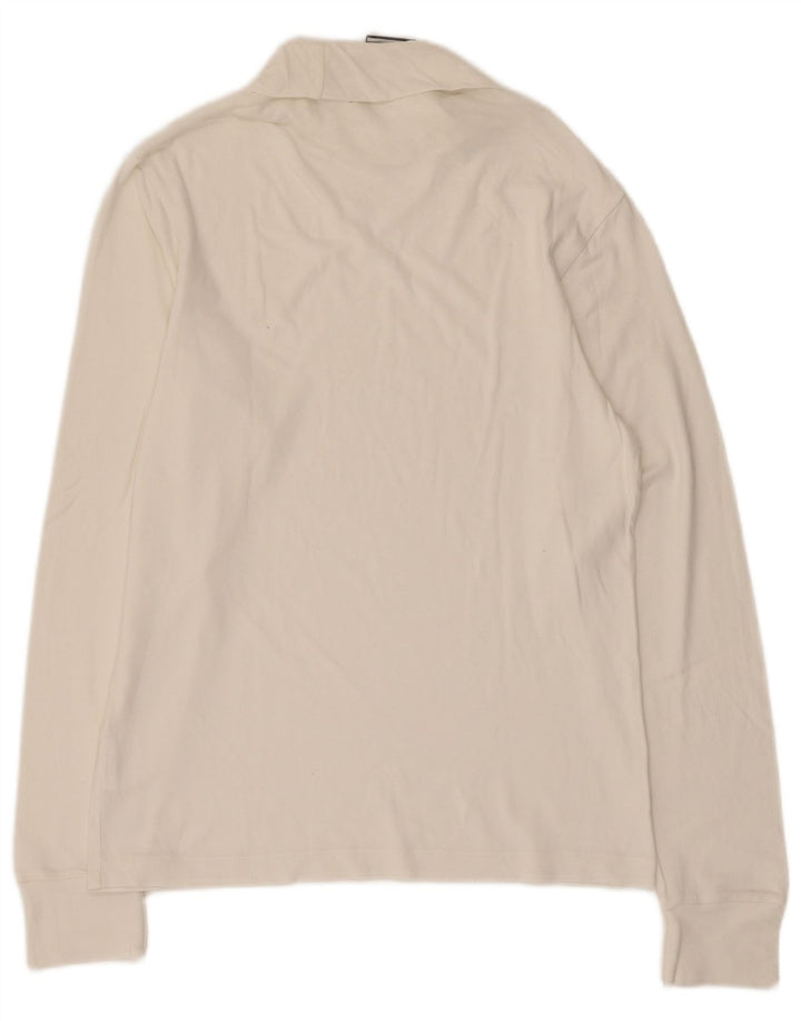 Męski top Diadora z długim rękawem, mały, biały, bawełniany