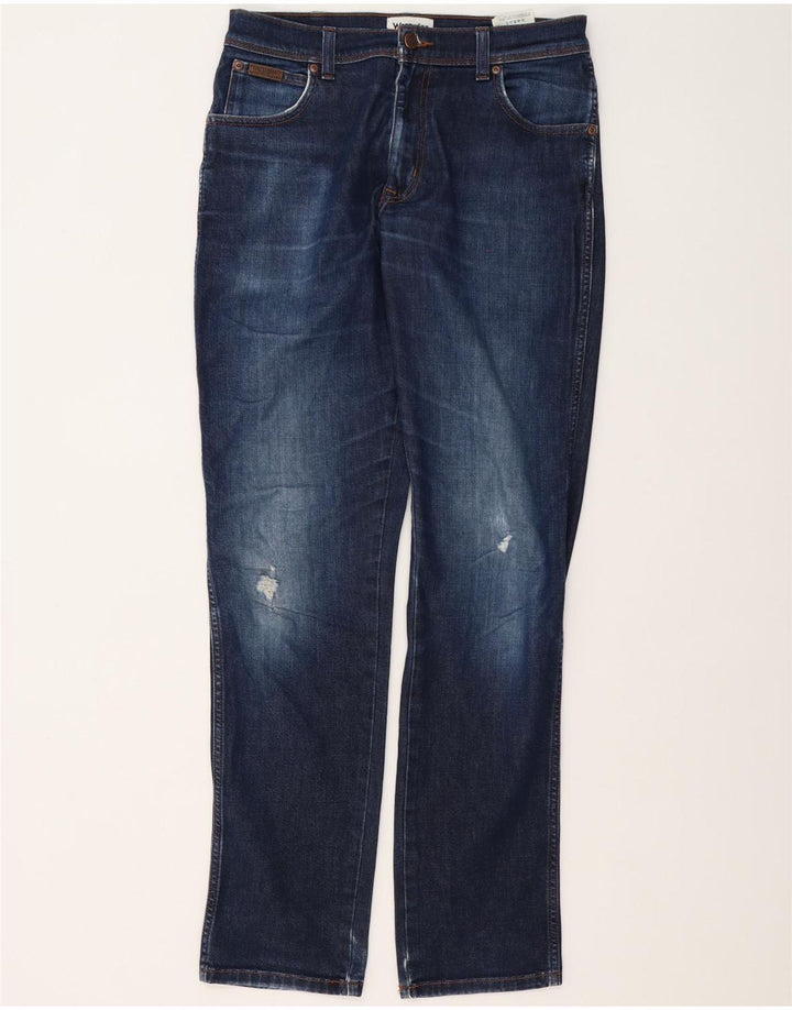 Męskie jeansy Wrangler Texas Distressed W31 L34 Niebieskie bawełniane