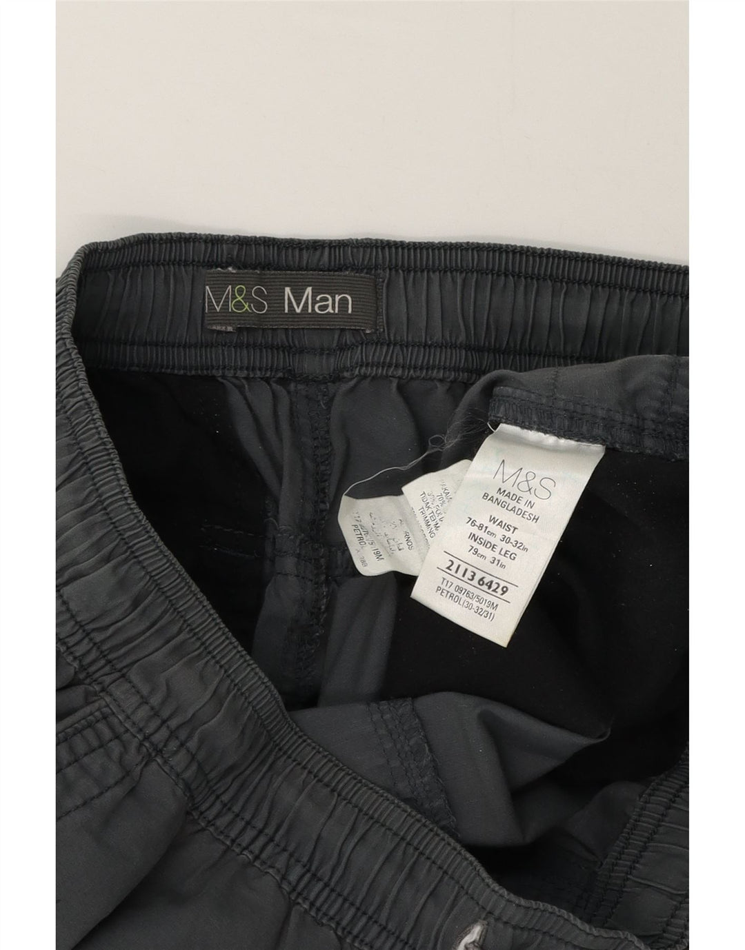 Męskie proste spodnie codzienne Marks & Spencer W32 L32 szare