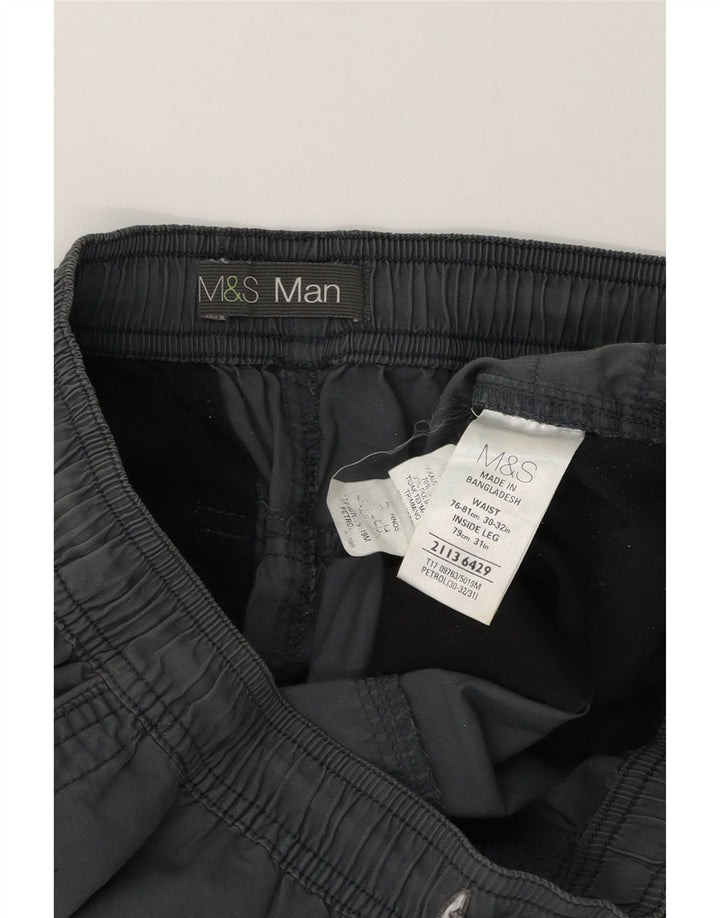 Męskie proste spodnie codzienne Marks & Spencer W32 L32 szare