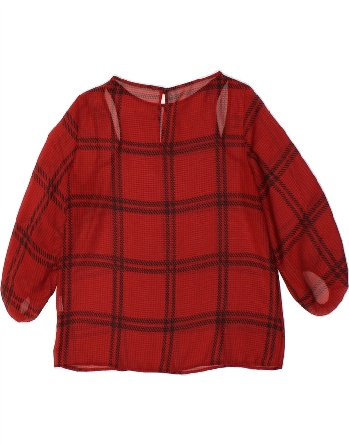VINTAGE Womens See Through Blouse Top UK 12 Medium Red Check | Vintage Vintage | Thrift | Second-Hand Vintage | Used Clothing | Messina Hembry 