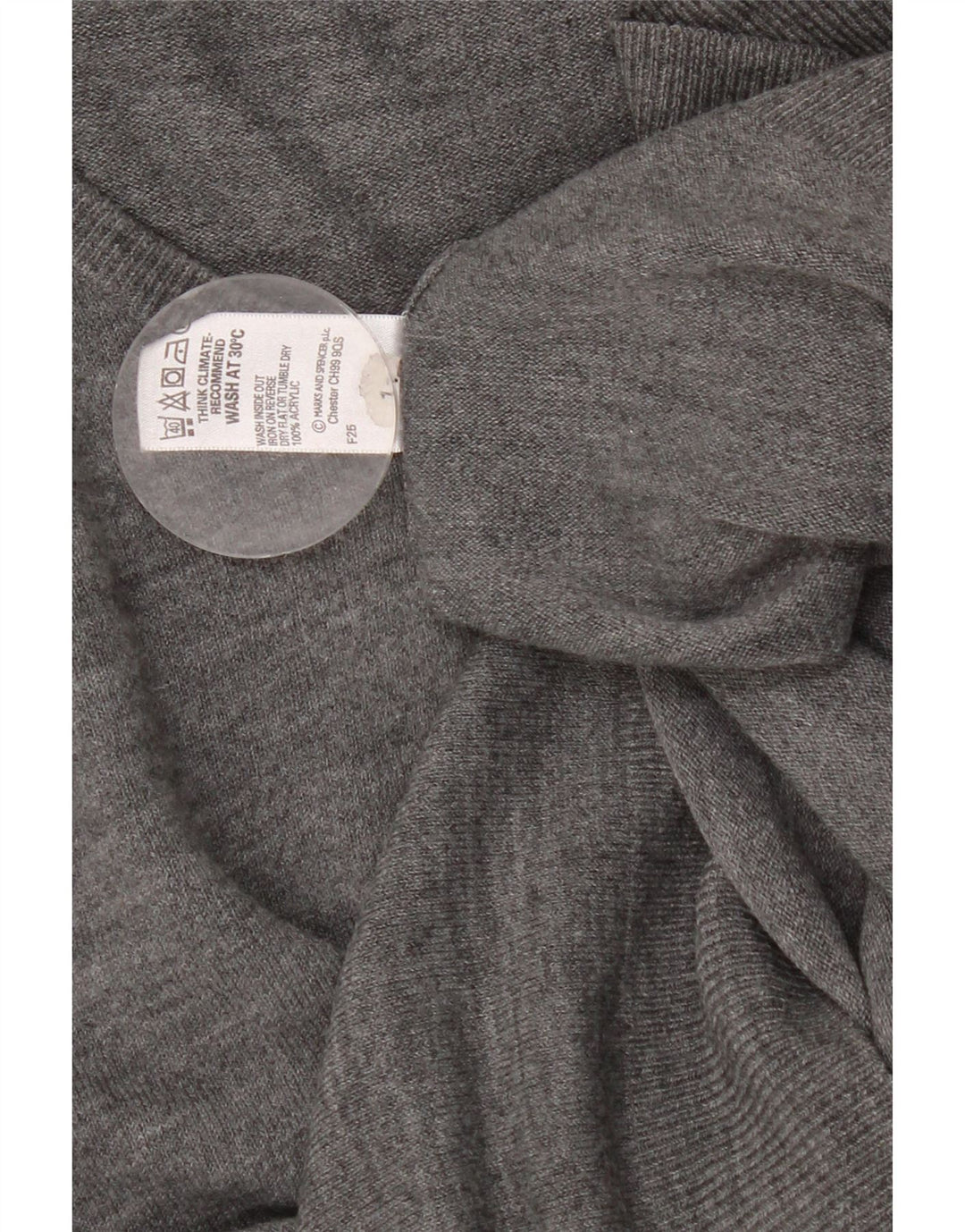 Marks & Spencer Męski sweter z dekoltem w kształcie litery V, XL, szary, akrylowy