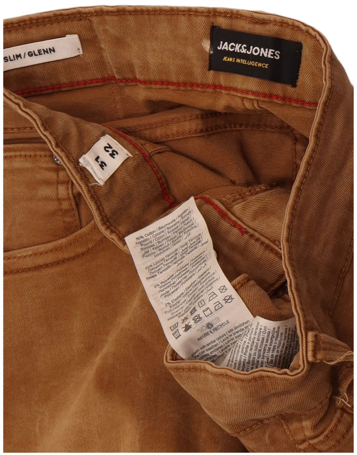 Męskie jeansy Jack & Jones GLENN Slim W31 L32 Brązowa bawełna