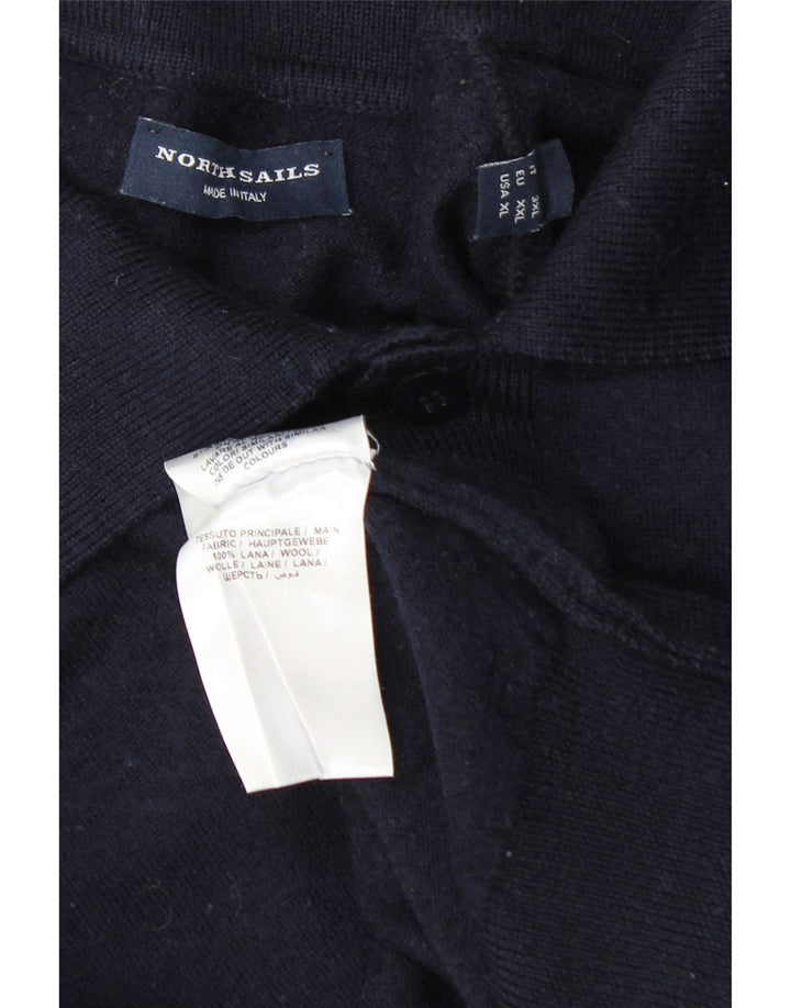 Męski sweter polo North Sails XL, granatowy, wełniany