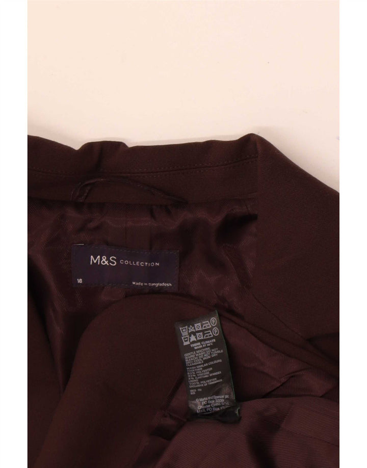 Marks & Spencer Damska marynarka zapinana na 1 guzik, UK 18 XL, brązowa, poliester
