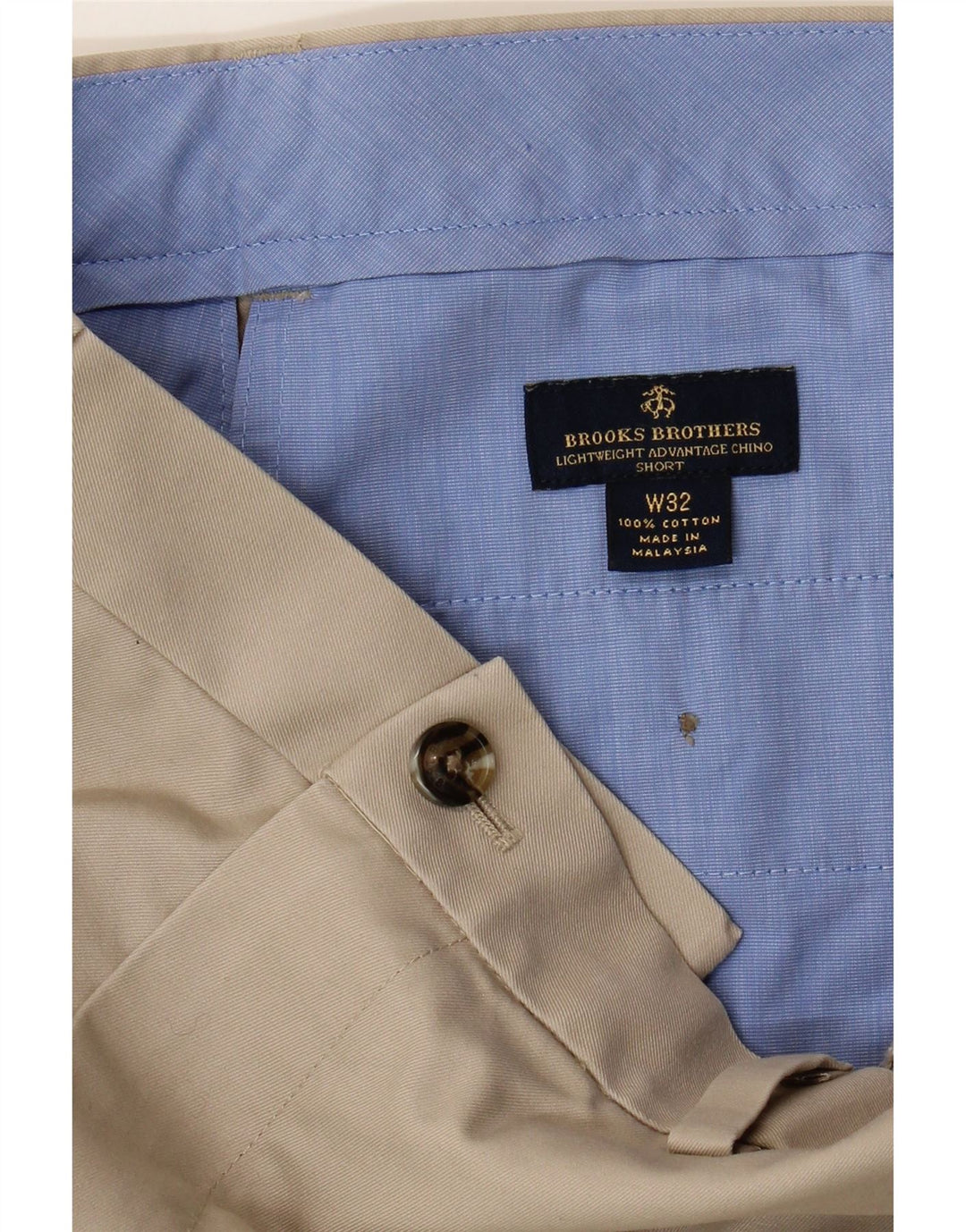 Męskie spodenki chino Brooks Brothers W32 średniej beżowej bawełny