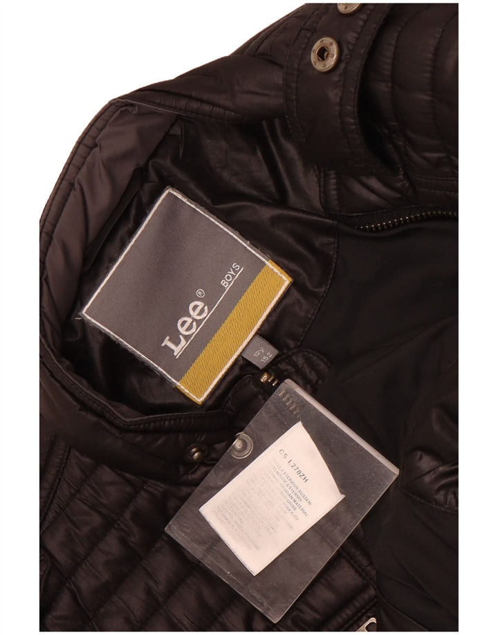 Chłopięca wyściełana kurtka wojskowa Lee 11-12 lat, czarna, poliester