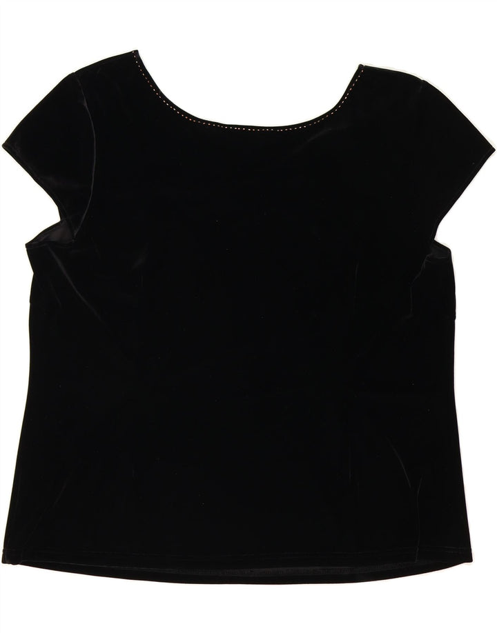 ANN HARVEY Womens Blouse Top UK 22 3XL Black Polyester Vintage Ann Harvey and Second-Hand Ann Harvey from Messina Hembry 