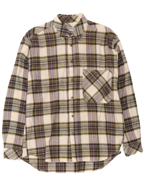 Męska koszula flanelowa w stylu vintage, mała, wielobarwna, bawełniana krata