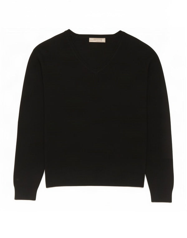 Sweter damski Zara z dekoltem w kształcie litery V, UK 18 XL, czarna bawełna