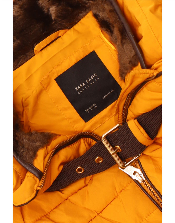 Damska kurtka Zara Crop Padded UK 10, mała, żółta