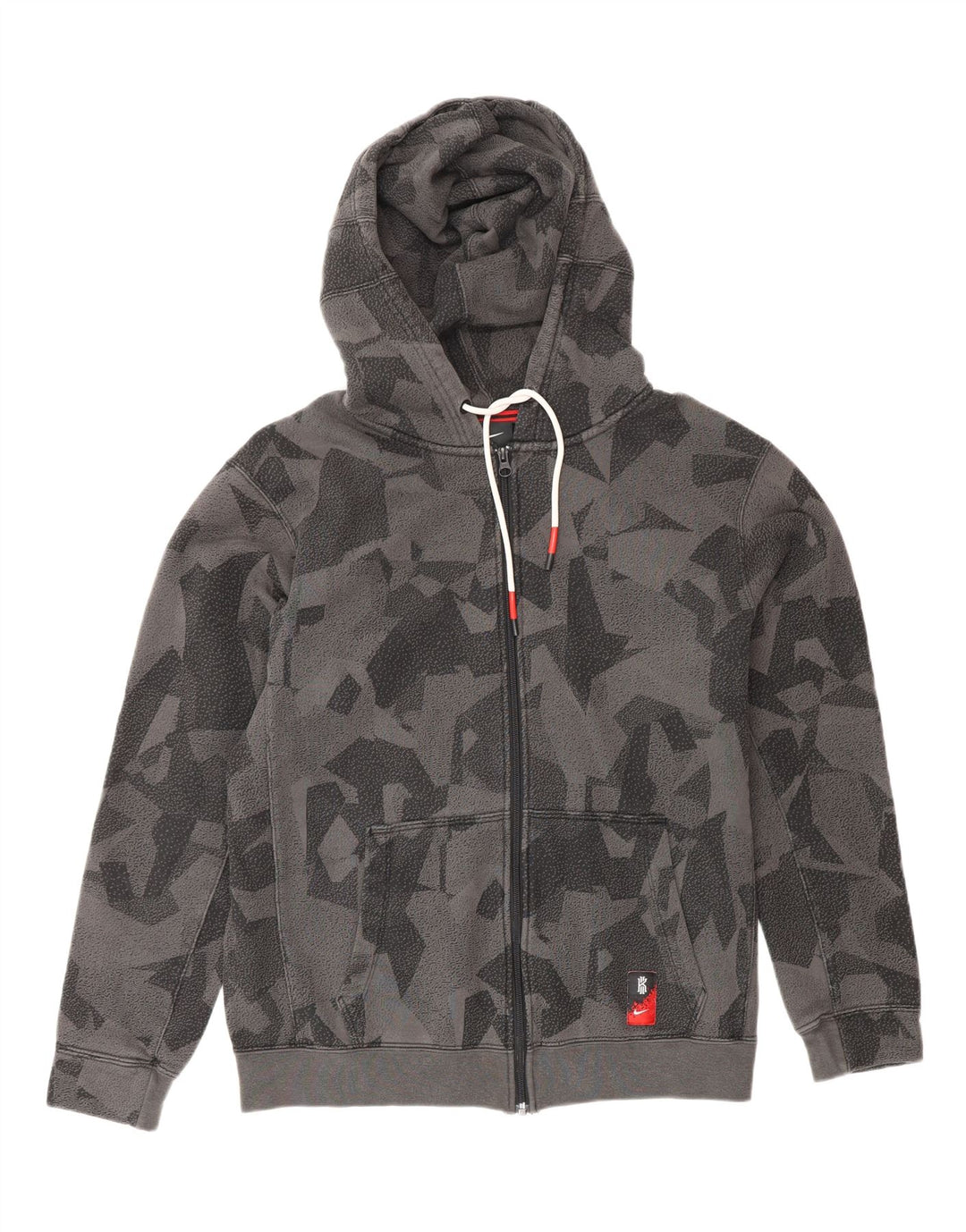 Męski sweter z kapturem i zamkiem NIKE, średnioszary, geometryczny