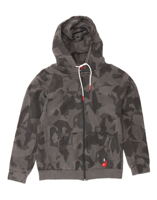 Męski sweter z kapturem i zamkiem NIKE, średnioszary, geometryczny