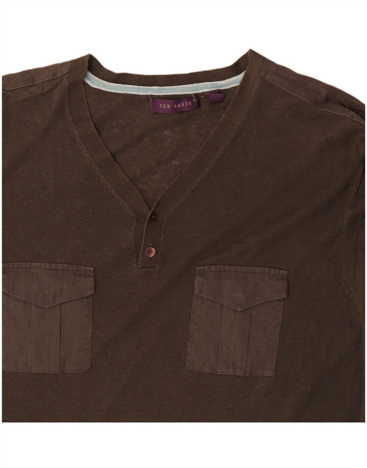 T-shirt męski TED BAKER, rozmiar 6 2XL, bawełna khaki