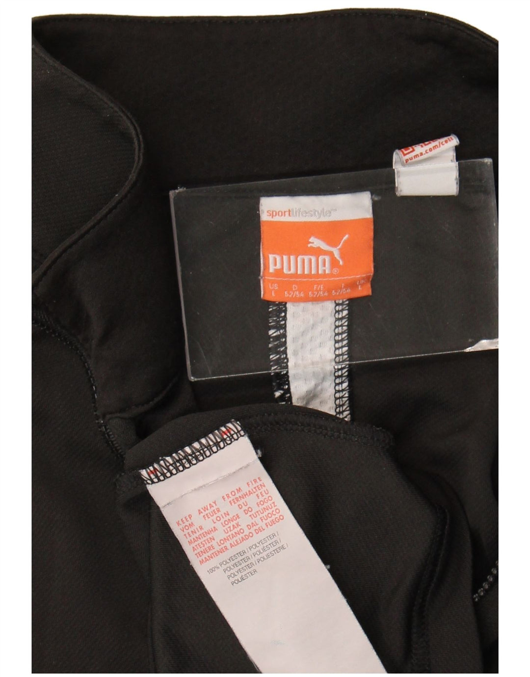 Męski dres Puma z zamkiem błyskawicznym i dużym czarnym poliestrem