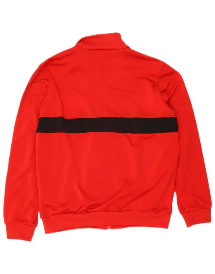 ADIDAS Boys Tracksuit Top Jacket 11-12 Years Red Colourblock Polyester