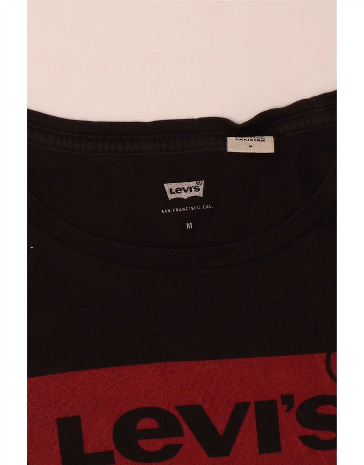 Damska koszulka z grafiką Levi's Top UK 12, średnia czarna bawełna