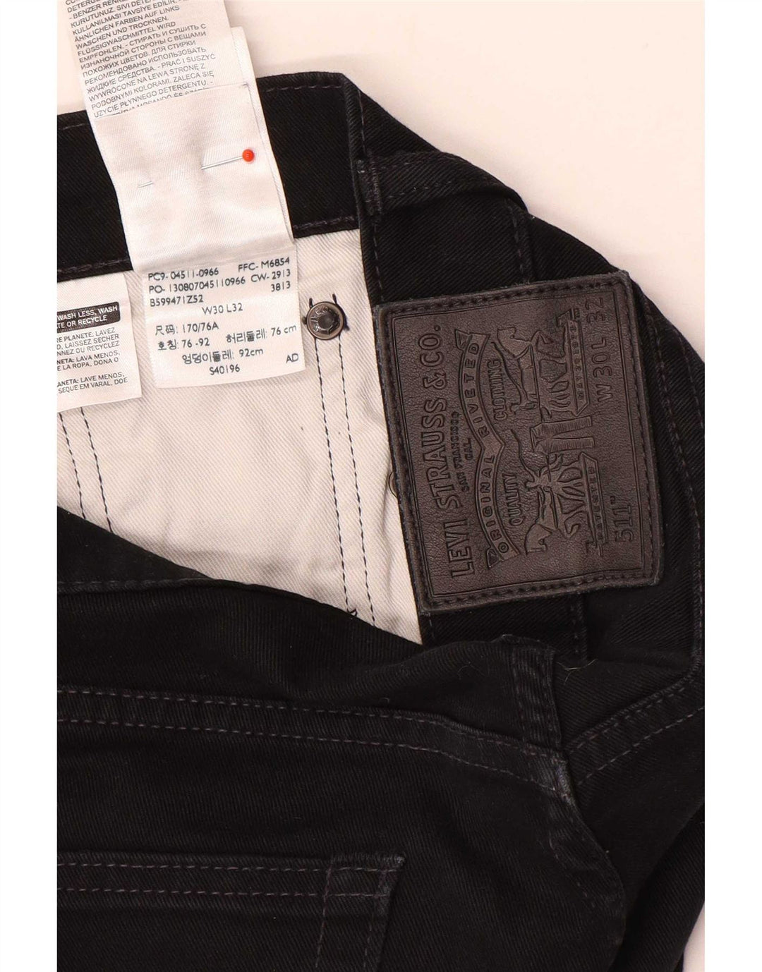 Męskie jeansy slim fit Levi's W30 L32 Czarna bawełna