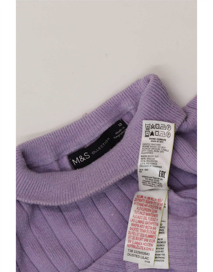Marks & Spencer Damski sweter z golfem, UK 12, średni fiolet