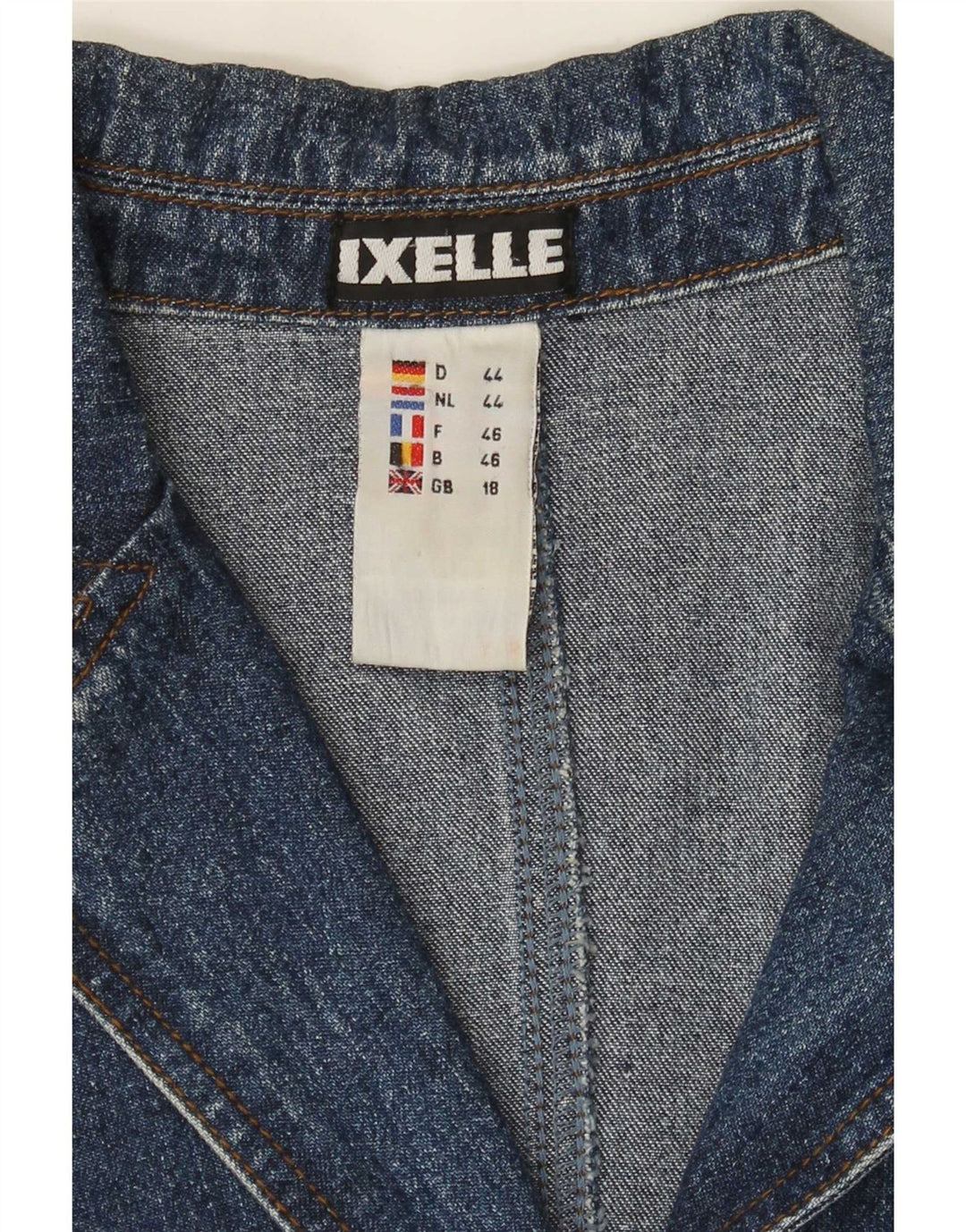 Vintage damski płaszcz dżinsowy UK 18 XL, niebieska bawełna