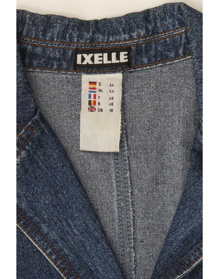Vintage damski płaszcz dżinsowy UK 18 XL, niebieska bawełna