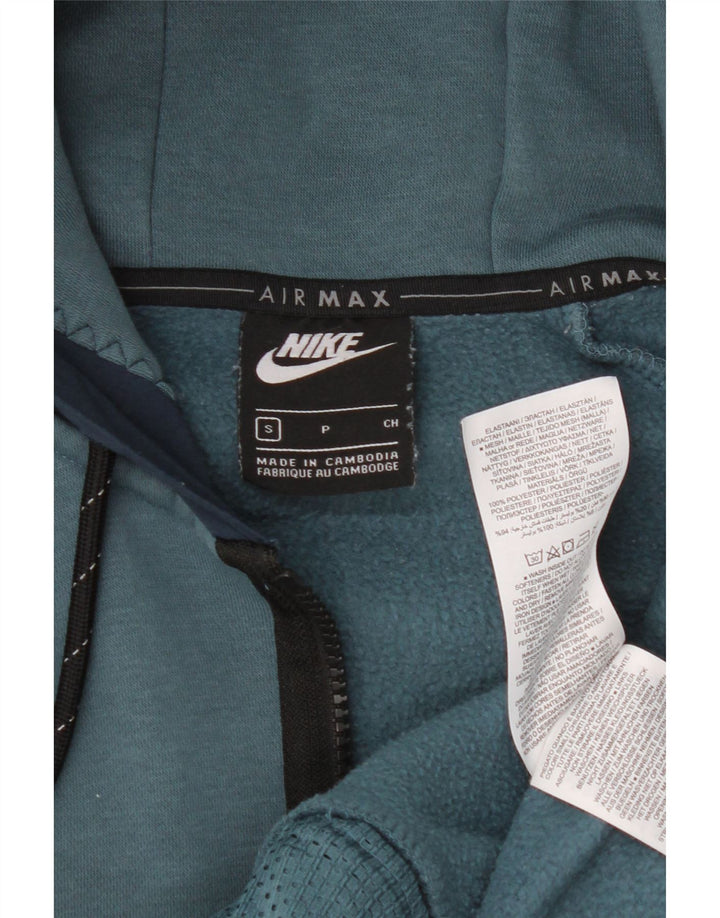 Męski sweter z kapturem i zamkiem błyskawicznym Nike, mały, niebieski, poliester z blokami kolorów