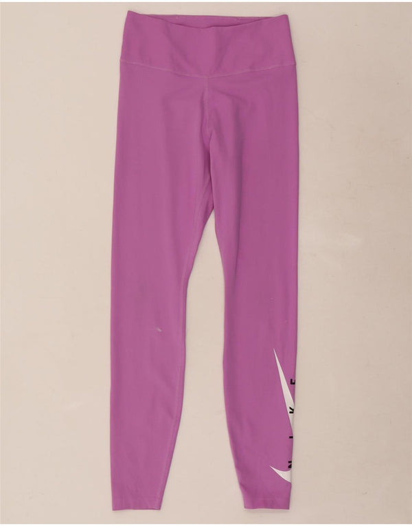Damskie legginsy Nike Dri Fit Graphic UK 8, małe, różowe