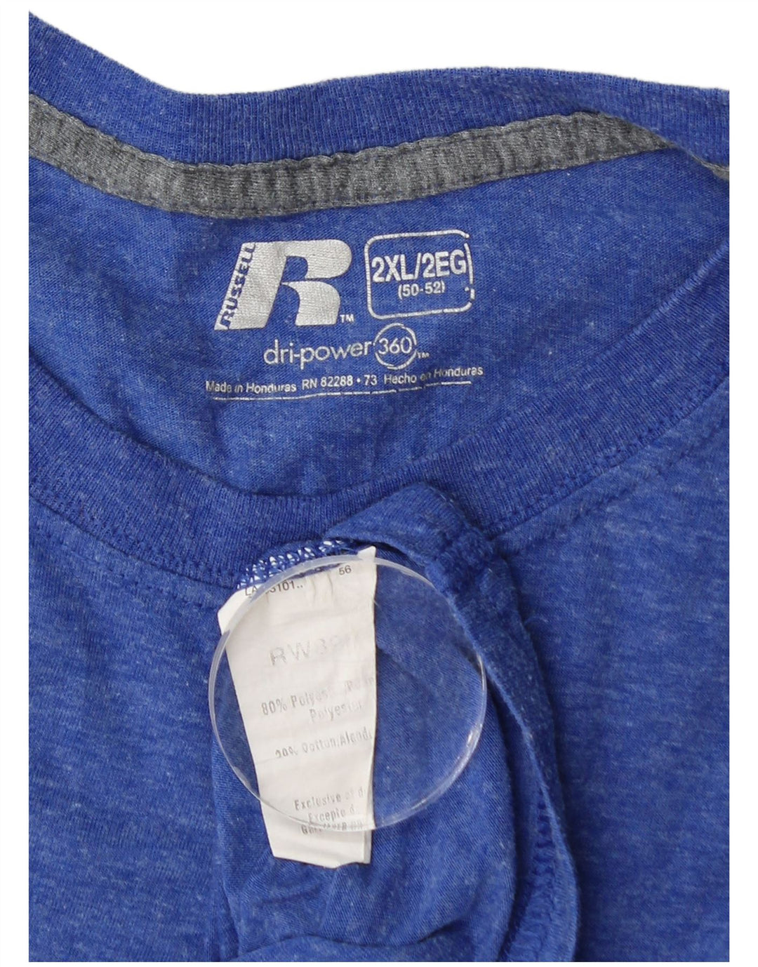 T-shirt męski RUSSELL ATHLETIC Dri-Power, UK 50/52 2XL, niebieski poliester