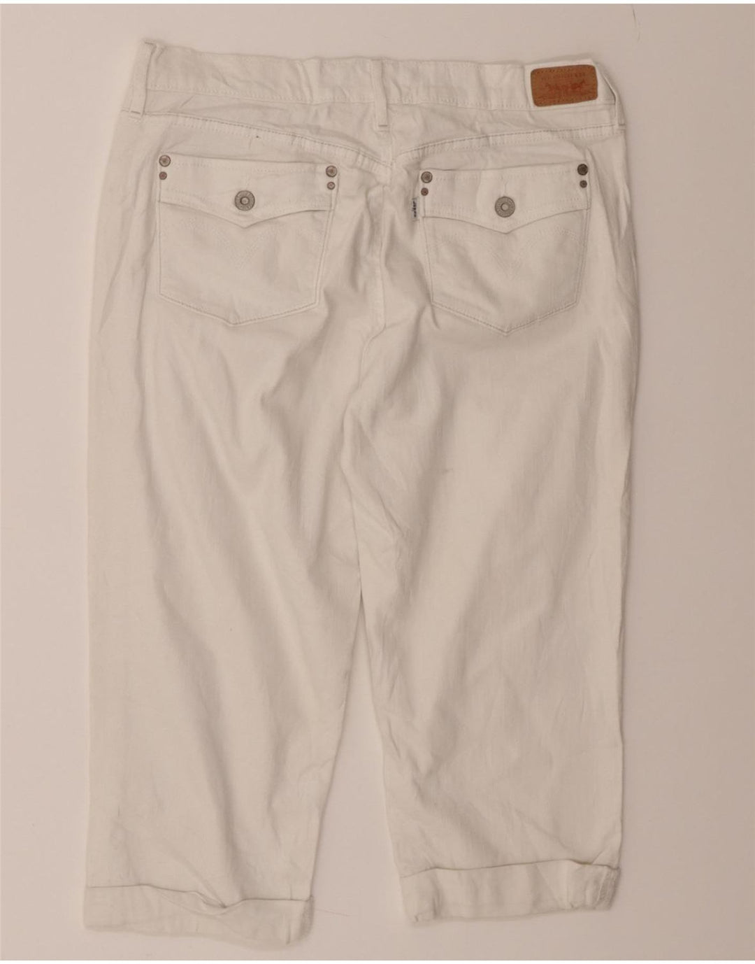 LEVI'S Womens Capri Jeans US 12 Large W32 L20 White Cotton Vintage Levi's and Second-Hand Levi's from Messina Hembry 