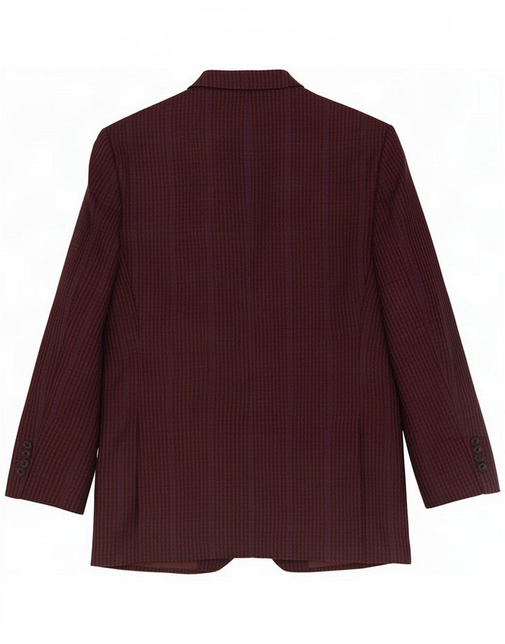 Douglas męska marynarka zapinana na 2 guziki UK 38 Medium Burgundy Houndstooth