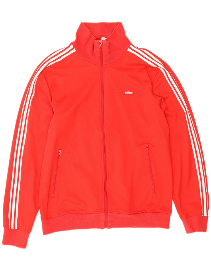 Adidas Męska bluza dresowa, duża, czerwona, poliestrowa