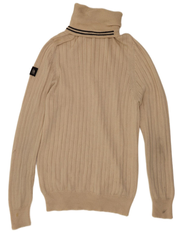 Damski sweter z golfem Marina Yachting UK 20 2XL beżowy z dziewiczej wełny