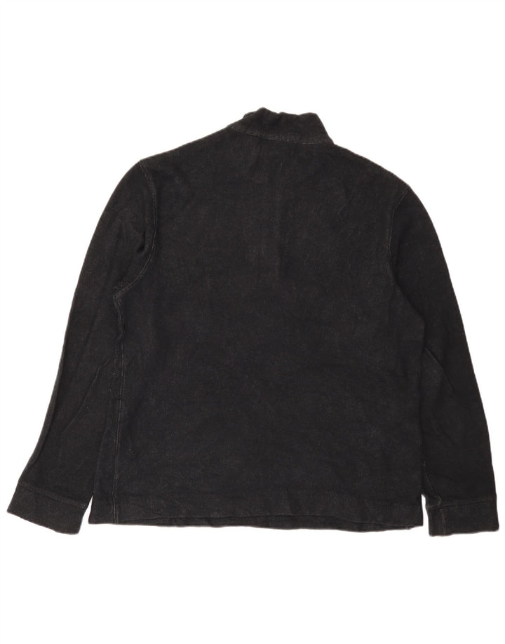 Męski sweter zapinany na zamek Calvin Klein, średni czarny, bawełniany