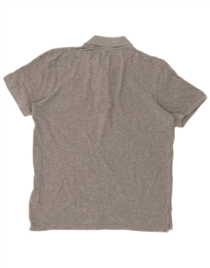 Męska koszulka polo Jack & Jones z grafiką, średnioszara, bawełniana w plamki