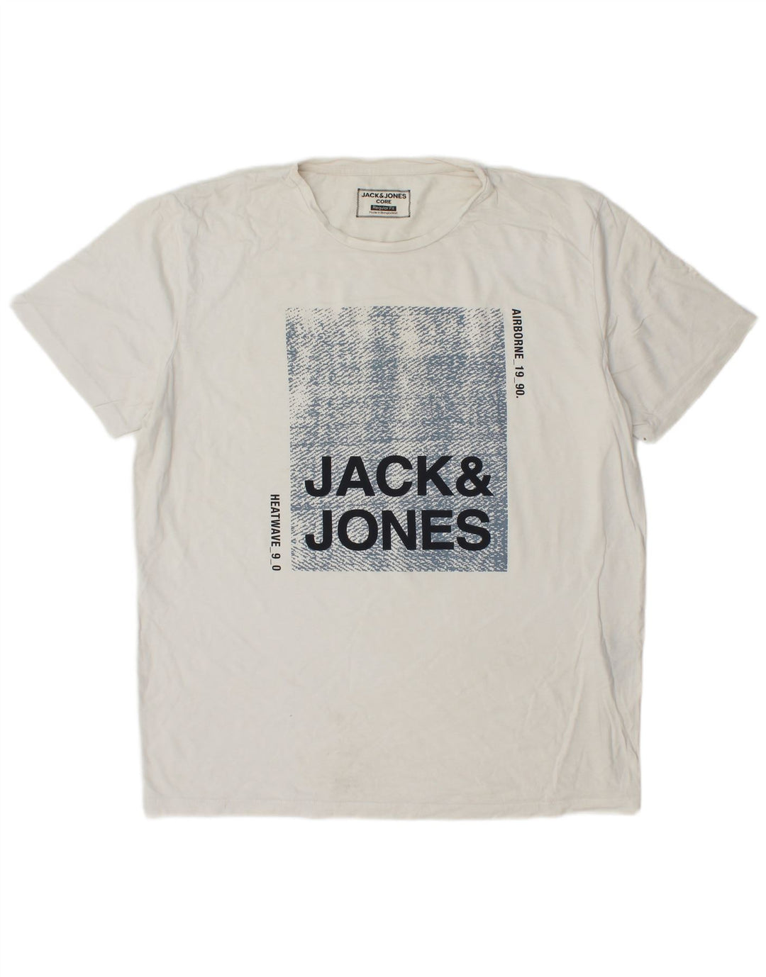 Męski T-shirt z grafiką JACK & JONES o regularnym kroju, XL, biała, bawełniana
