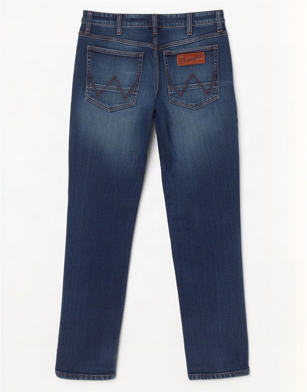 Wrangler Męskie Greensboro Straight Jeans W36 L30 Niebieskie bawełniane