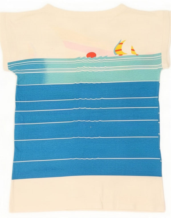 Damska koszulka vintage z grafiką Top UK 16 Large White