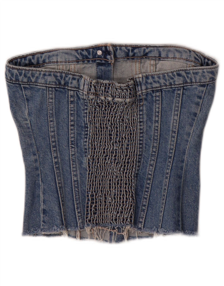 Damski gorset dżinsowy bez ramiączek Zara UK 8 Small Blue Cotton