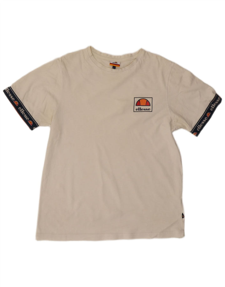 Męska koszulka z grafiką Ellesse Top, średnia biała bawełna
