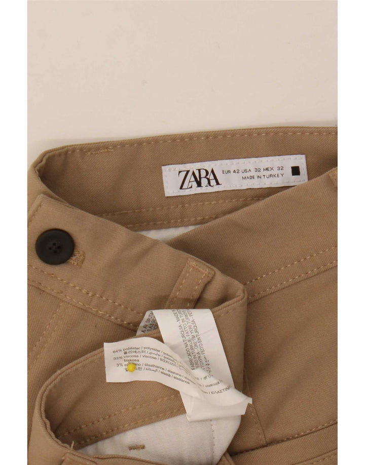 Męskie spodnie chino Zara EU 42 Large W32 L28 Beżowy poliester