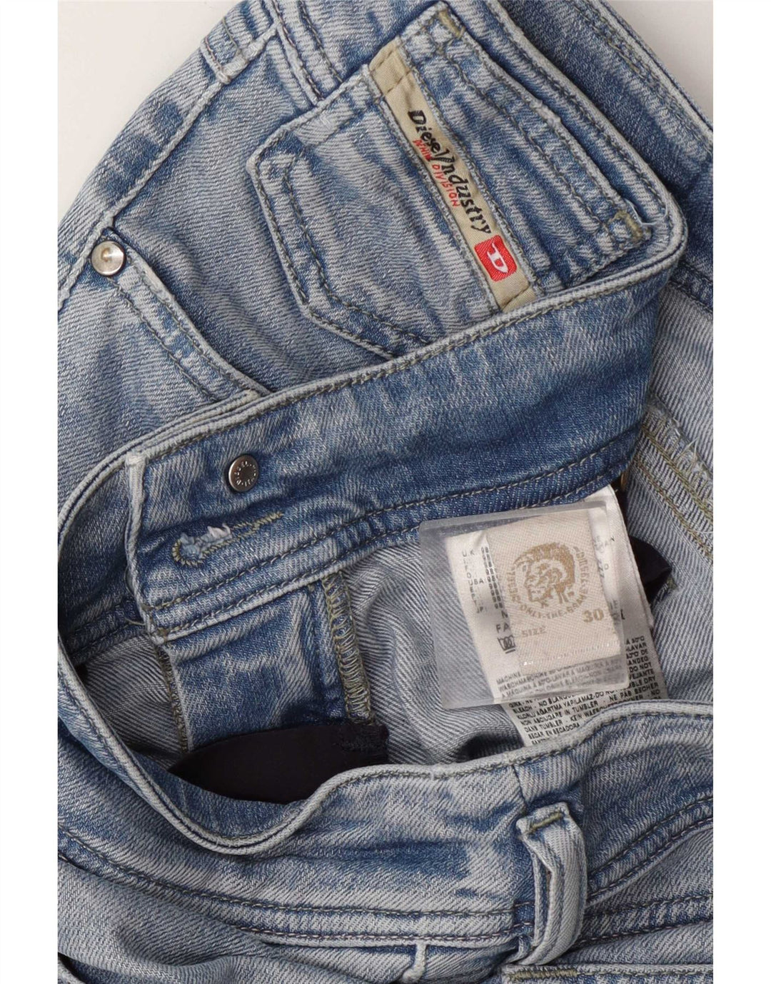 Damskie jeansy Diesel Slim W30 L34 Niebieskie bawełniane