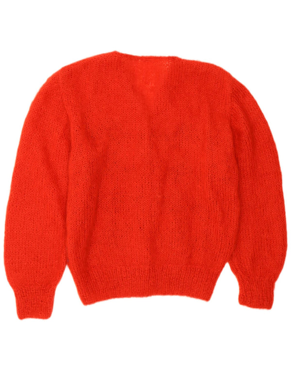 Sweter damski VINTAGE UK 16, duży, czerwony, argyle/diament