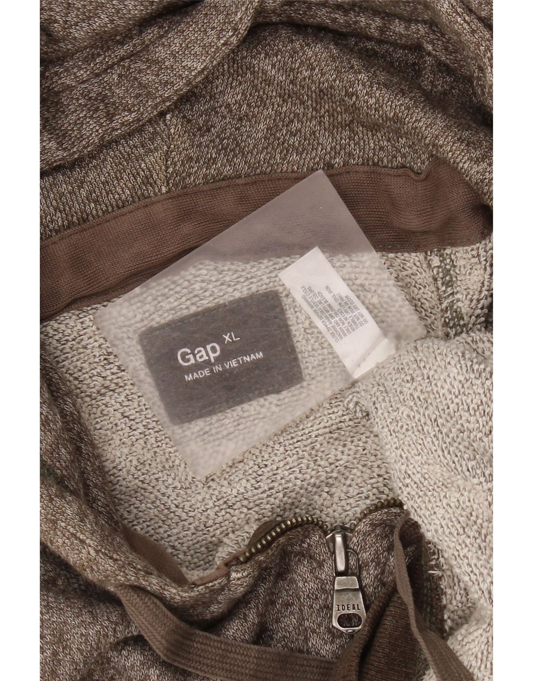 Męski sweter Gap z kapturem i zamkiem XL, brązowy, nakrapiany