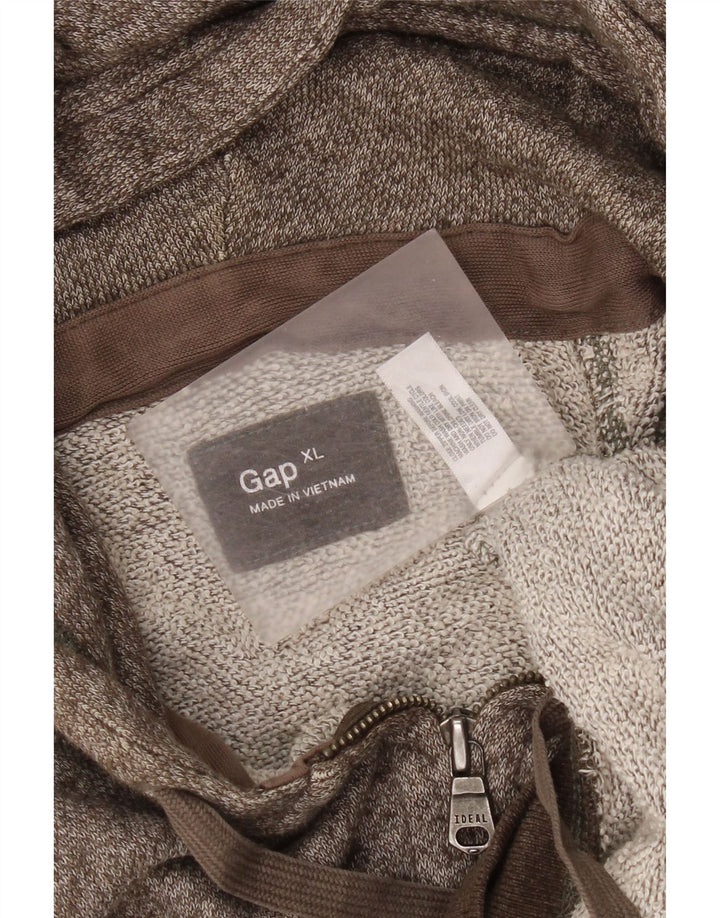 Męski sweter Gap z kapturem i zamkiem XL, brązowy, nakrapiany