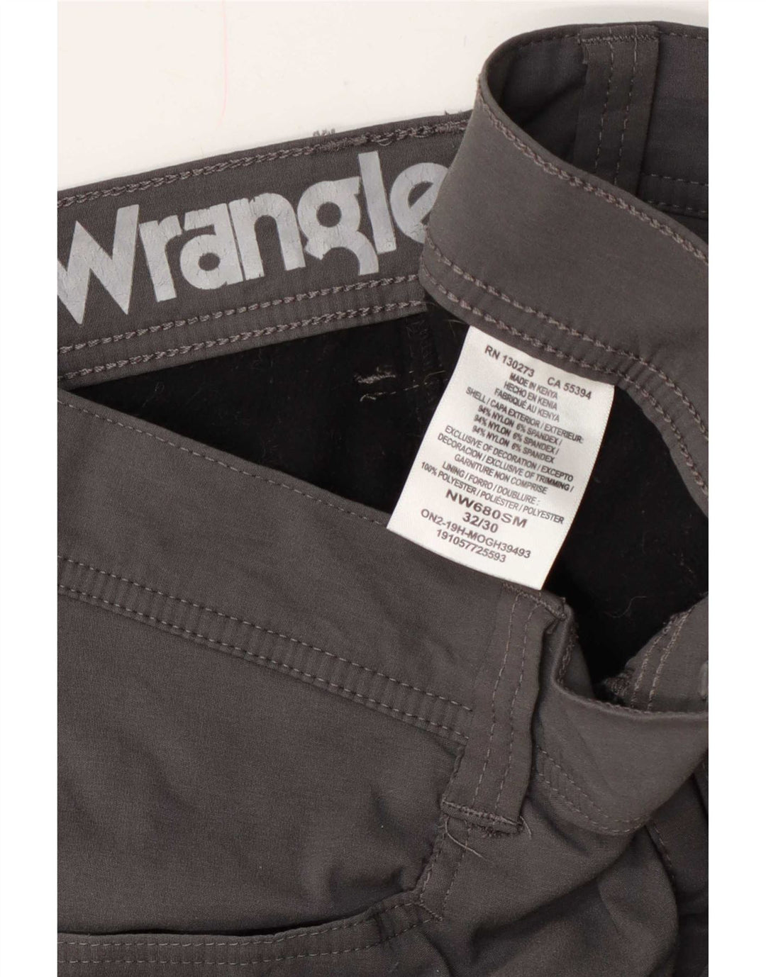 Męskie proste spodnie cargo Wrangler W32 L30 Szary nylon