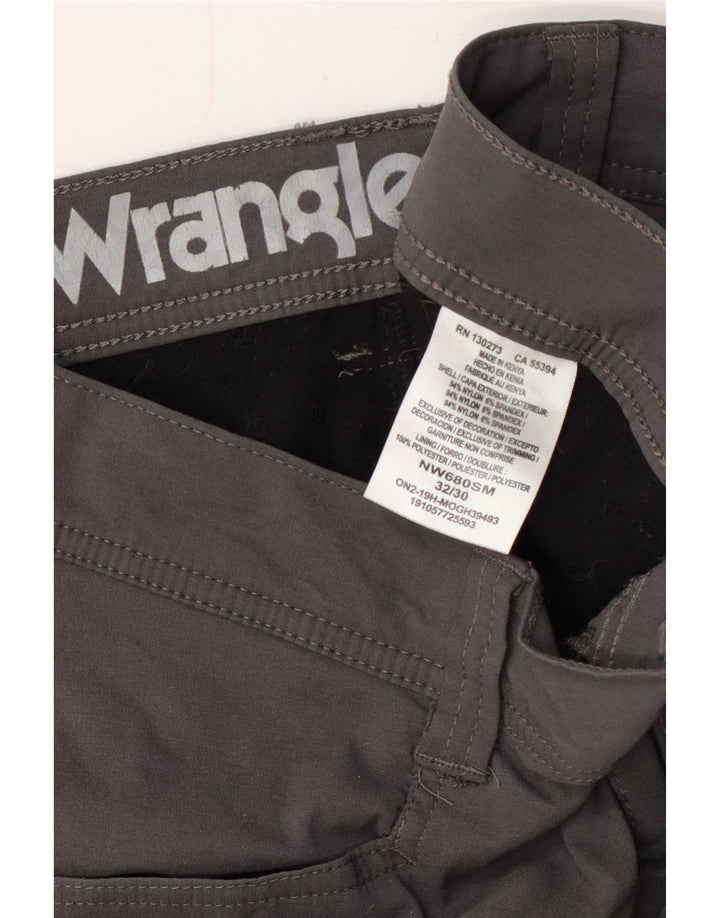 Męskie proste spodnie cargo Wrangler W32 L30 Szary nylon