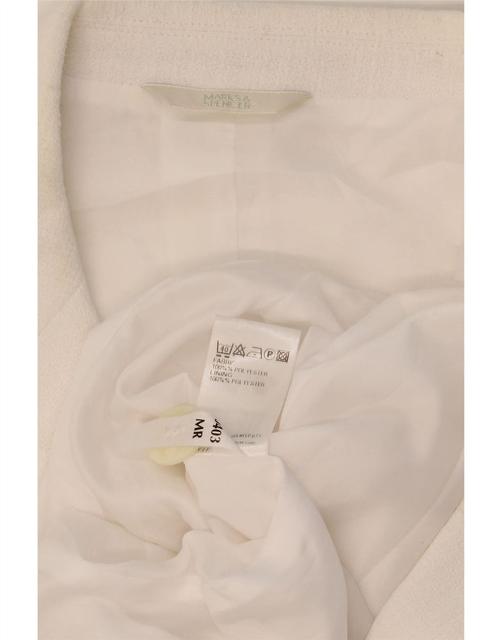 Marks & Spencer Damska marynarka z krótkim rękawem, zapinana na 2 guziki, UK 20 2XL, biała